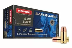 MUNIÇÃO NORMA 9MM JHP SAFEGUARD SELF-DEFENSE 115GR