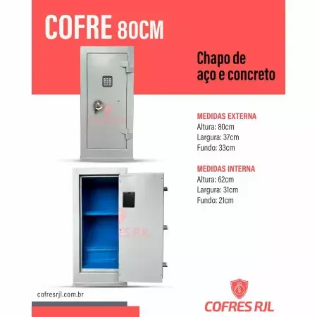 COFRE 80CM CONCRETADO ELETRÔNICO RJL80CM
