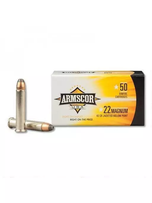 MUNIÇÃO ARMSOR .22WMR HUNTER JHP 40GR 50un