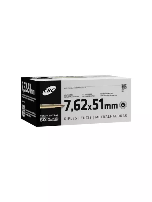 MUNIÇÃO 7,62X51 MM COMUM TREINA 50un