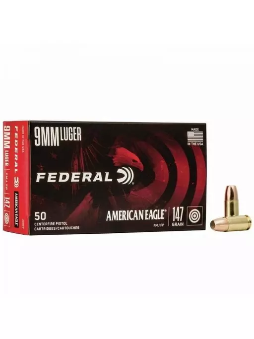 MUNIÇÃO FEDERAL 9MM 147 GR FMJ FP