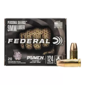 MUNIÇÃO FEDERAL 9MM PUNCH JHP 124GR