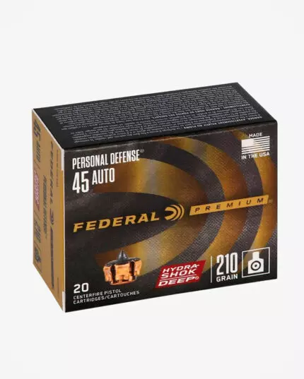 MUNIÇÃO FEDERAL .45 HYDRA-SHOCK DEEP 210GR JHP 20un