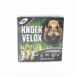MUNIÇÃO CBC 20 GA KNOCK VELOX BALOTE SG1 20G 25un