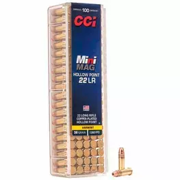 MUNIÇÃO CCI .22 LR HP 36GR MINI-MAG COPPER PLATED