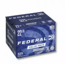 MUNIÇÃO FEDERAL .22 LR CHAMPION COPER PLATED 36GR HP 325un