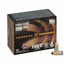 MUNIÇÃO FEDERAL 9mm HST JHP 147GR 20un
