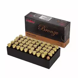 MUNIÇÃO PMC 9MM FMJ 124GR BRONZE 50un