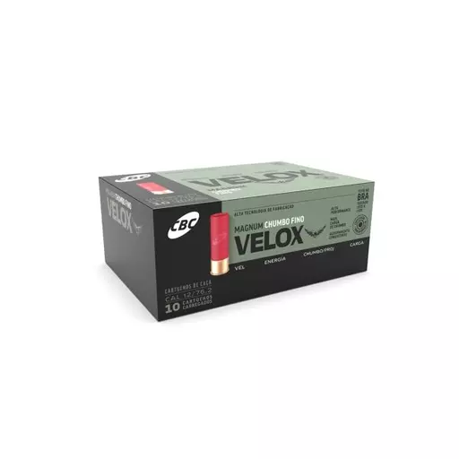 CARTUCHO CBC 12/76 SUPER VELOX MAGNUM CHUMBO 3T 25un