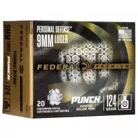 MUNIÇÃO FEDERAL PUNCH 9MM JHP 124GR 20un