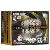 MUNIÇÃO FEDERAL PUNCH JACKETED HOLLOW POINT .45 230GR 20un