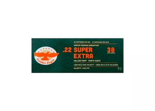MUNIÇÃO GOLDEN EAGLE HIGH VELOCITY .22LR 38GR 50un
