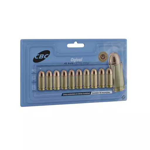 MUNIÇÃO CBC .45 ETOG 230GR 50un