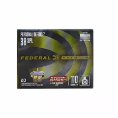 MUNIÇÃO FEDERAL .38 HYDRA SHOK 110GR JHP