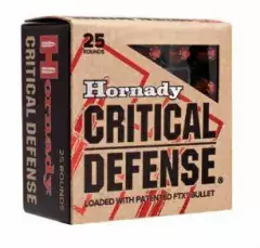 MUNIÇÃO HORNADY .38 CRITICAL DEFENSE 25un