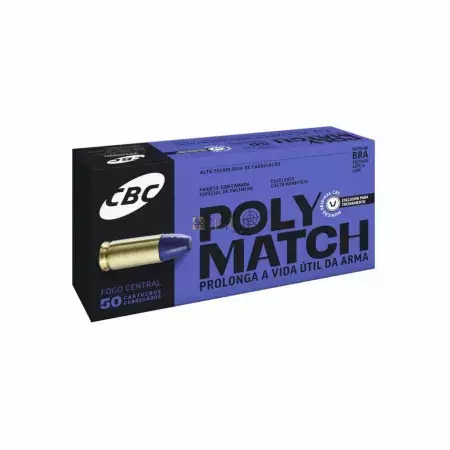 MUNIÇÃO CBC .38 TPC POLYMATCH 124GR 50un