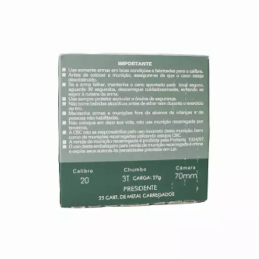 CARTUCHO CBC 20/70 CHUMBO 3T 10un