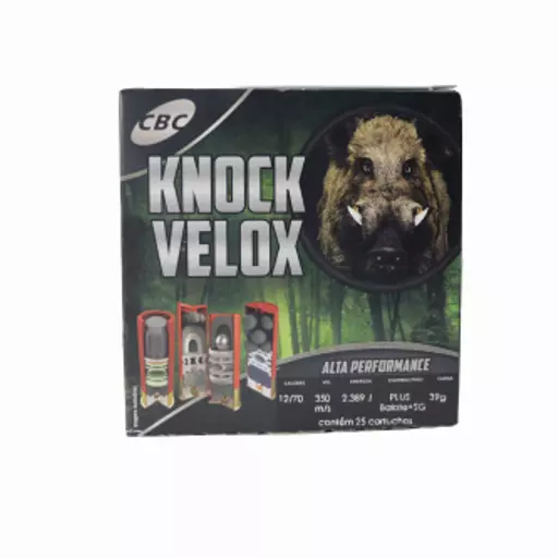 MUNIÇÃO CBC 12GA KNOCK S. PLUS BALOTE + 3 ESFERAS SG 25un