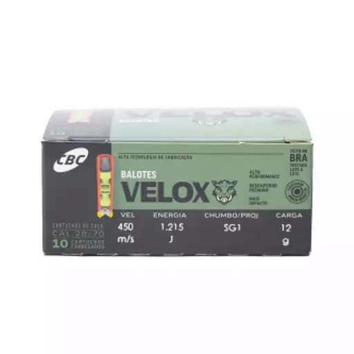MUNIÇÃO CBC 28 GA VELOX BALOTE SG1 10un