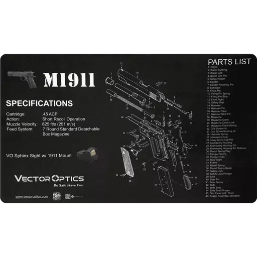 TAPETE DE BORRACHA PARA LIMPEZA DE ARMAS 1911 VECTOR OPTICS
