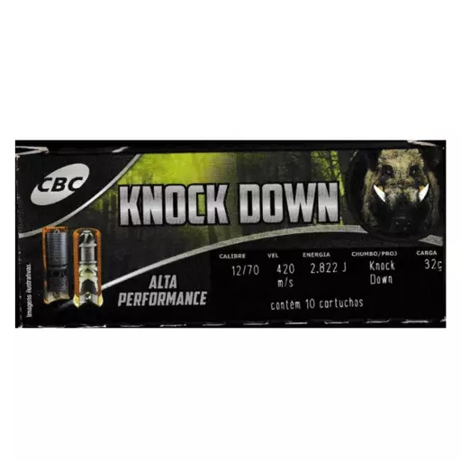 CARTUCHO CBC CALIBRE 12 KNOCK DOWN BALOTE 70MM