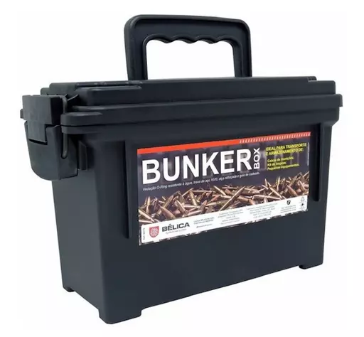 CAIXA BUNKER BOX BELICA PARA MUNIÇÕES - PRETO - COM VEDAÇÃO