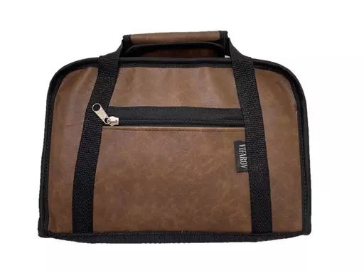 BOLSA PORTA PISTOLA E CARREGADORES MODELO LUXO MARROM