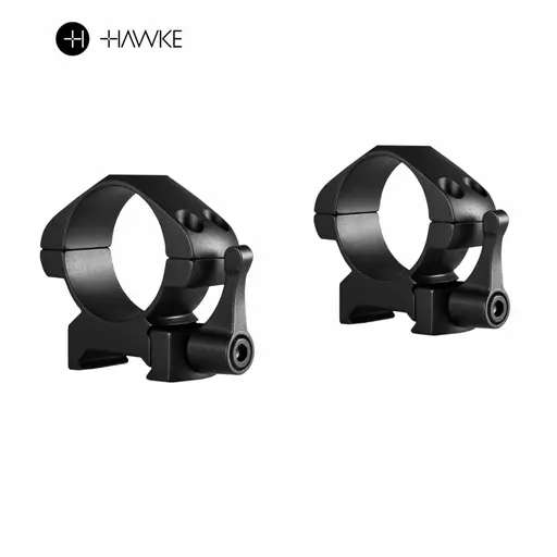 ANÉIS DE AÇO HAWKE 30MM P/ TRILHO WEAVER/PICATINNY 21MM C/ ALAVANCA (MÉDIO)
